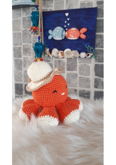 Amigurumi Oyuncak- Oyuncak Ahtapot Turuncu