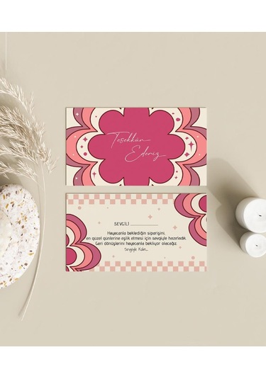 Çift Yön Kargo Paketleme Teşekkür Kartı Thank You Cart Pytktskk32