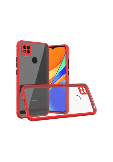 Teknocep Redmi 9c Kılıf Kaff Kapak - Kırmızı Kirmizi