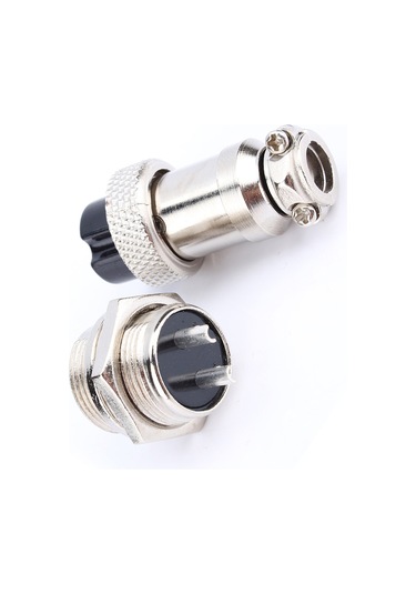 Geeroyoo 2 Pin Gx16 Metal Hava Uçak Konnektörü - Su Geçirmez, Sıcak Dayanıklı, Elektromanyetik Gürültü Engeli - Soket + Plug Seti