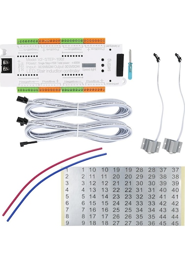 32 Kanal Dc 12v 24v Merdiven Lambası Kontrol Kiti Merdiven Aydınlatması Kapalı Led Hareket Sensörü Otomatik Merdivenler İçin Esnek Şerit
