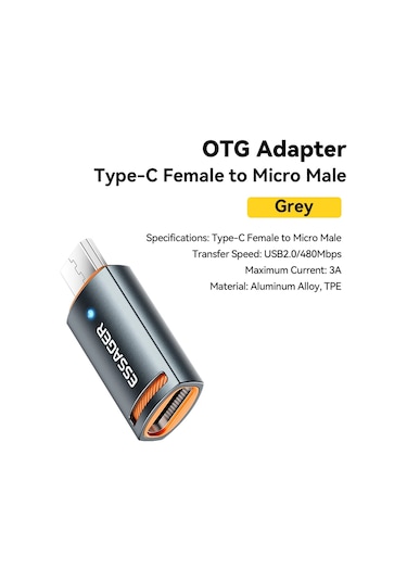 Essageressager Usb 3.0 Otg Adaptörü A Dişi Tip C Dönüştürücü Macbook UyumluPro Air Samsung S20 S10 Black