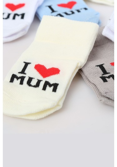 Pamuklu 6'lı Yenidoğan Erkek Bebek Çorap Mum Mavi