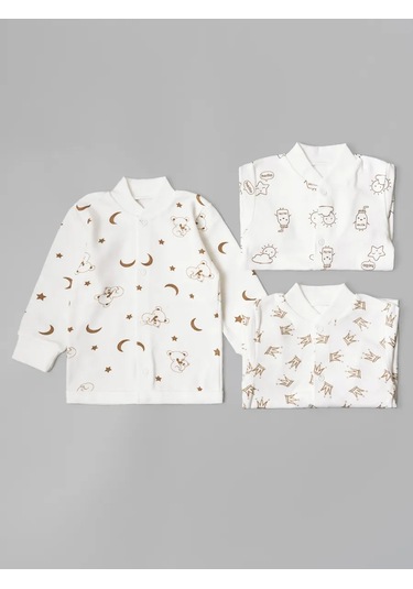 Krasavella Yenidoğanlar İçin 3 Parçalık Kazak Baskı 344447649 Sütlü