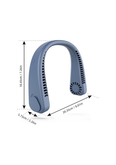 Kangvka Usb Şarjlı Boyun Fanı - 360 Soğutma, Sessiz Çalışma, Taşınabilir Tasarım, Mavi