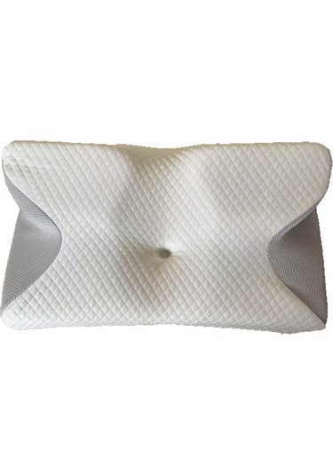 Geeksen Boyun Desteği Ambalajlı Kelebek Şekilli Hafıza Yastığı - Yavaş回弹 Pamuk, 3 Bölgeli Tasarım, Ev/ Otel Kullanıma Uygun, Gri 37x62cm Gri