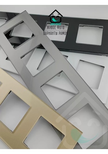 Lajt Haus Camdan Yapılmış Dörtlü Priz Ve Anahtar Çerçevesi 185777554