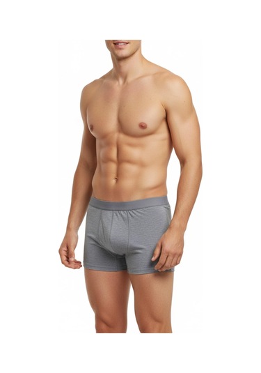 İki Yıldız Erkek Likralı Boxer Düz Renk Bgl-st05007 Gri
