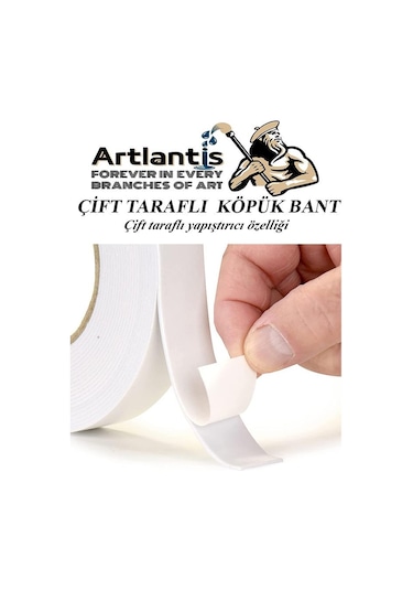Çift Taraflı Bant Köpük Bant 25mm x 2mt 3 Adet Çerçeve Tablo Halı Yapıştırma Bandı İç Ve Dış Mekan Süper Güçlü Köpük Bant
