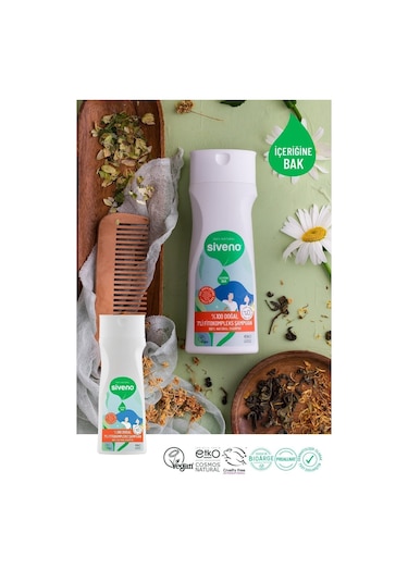 Siveno %100 Doğal Fitokompleks Şampuan 7 Değerli Bitki Yoğun Saç Dökülme Karşıtı Besleyici Dolgunlaştırıcı 300 ML