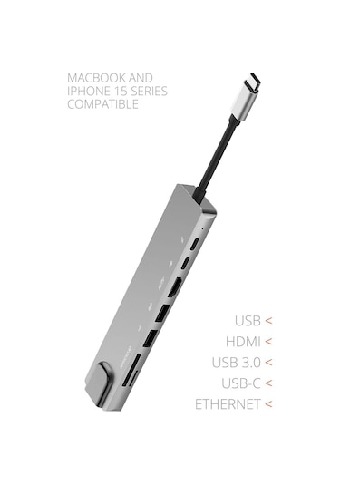 8 İn 1 Type-c Hub Dönüştürücü 4k Hdmi Usb Micro Sd Gigabyte Ethernet
