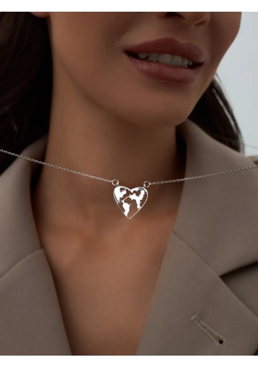 Marıola Gümüş 925 Kolye, Kalp Pandantifli Zincir 267691934 Gümüş