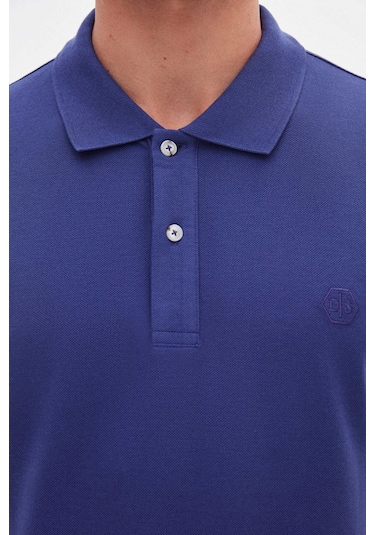 D's Damat Ds Damat Regular Fit Mor %100 Pamuklu Uzun Ömürlü Kıvrılmaz Polo Yaka Nakışlı T-shirt 4hc14ort51000 M01