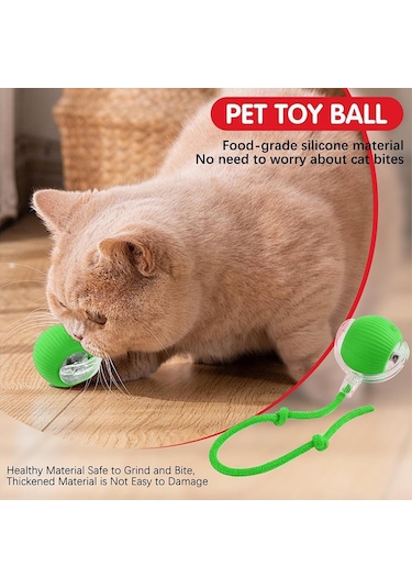 Pribor Kediler Ve Köpekler İçin Kuyruklu Etkileşimli Oyun Topu, İpli Usb Şarjlı 3 Modlu 1 Adet