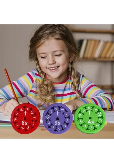 9 Adet Plastik Matematik Stres Çarkı Seti - Matematik Öğrenimi