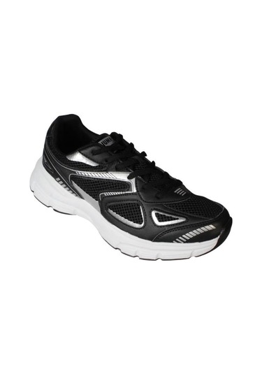 Jump Erkek Beyaz Siyah Kalın Taban Sneaker Spor Ayakkabı Siyah