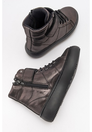 Mnpc Kız Çocuk Siyah Simli Hakiki Deri Suya Dayanıklı Günlük Bot 25k4b11075484 Siyah Simli