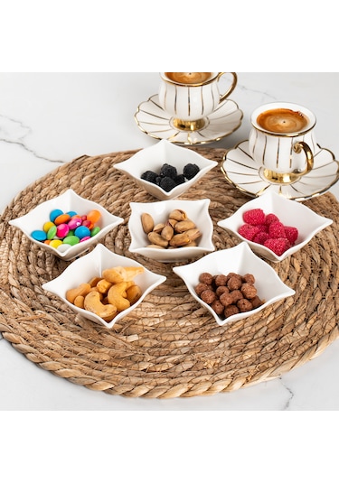 Porsima Bone 15698 6 Lı Sunumluk Kase Mini Sosluk Çerezlik Kase