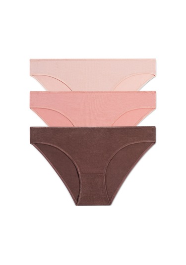 Suwen 3lü Paket Slip Külot St00406011343 Nude Kahverengi Pembe Kahverengi - Pembe