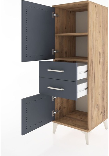 Hyperion Dolap 2 Raflı 2 Çekmeceli 2 Kapaklı 44x44x134 Çam-an... Çam