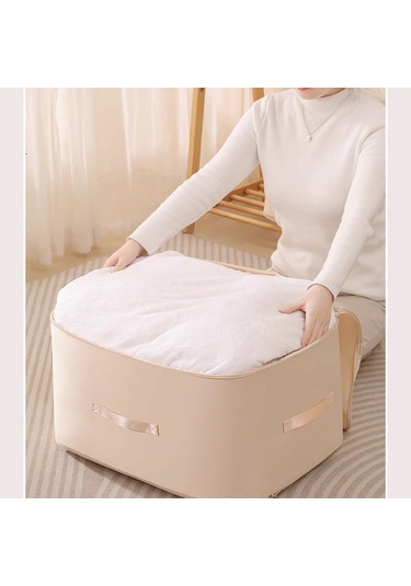 Monyee Gri Organize Edici Depolama Çantası - Giyim Ve Yorgan İçin, Su Geçirmez Nem Engeli, Dayanıklı, Geniş Tutamak, Çift Yönlü Kayar Fermuar 30 40 18cm Gri