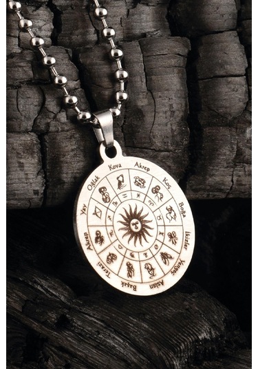 12 Burç Bayan Erkek Çelik Kolye Top Zincir Ckl0Burclar-Gms Çelik