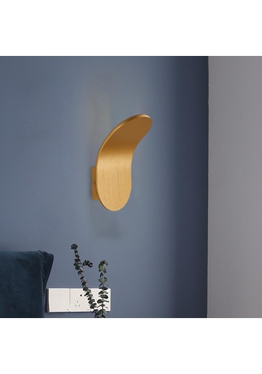 Homyl 5w Led Duvar Apliği Fırçalanmış Alüminyum Altın Altın