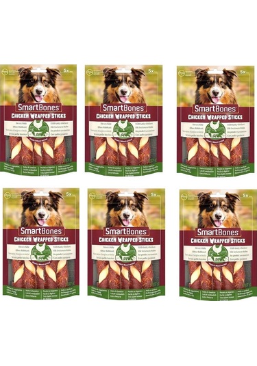 Smartbones Tavuk Sargılı Stick Medium Köpek Ödülü 5 Li 137 Gr. X 6 Adet