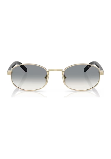 Prada Pr B53s Zvn02c 52 Unisex Oval Gold Metal Güneş Gözlüğü Altın