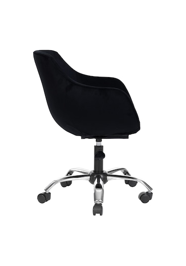 Markaelz Krom Metal Ayaklı Ofis Çalışma Sandalyesi Monoko Siyah