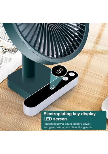 F702 Otomatik Sarılma Led Ekran Fan Yeşili Ussyf0 Yeşil Yok Masaüstü Buharsız 5 Kollu 4 W 1.000 Adetten Az