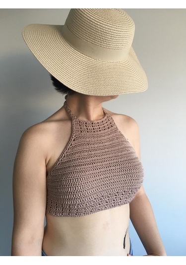 Tuyy Özel Tasarım Bej Renk Bikini Üstü