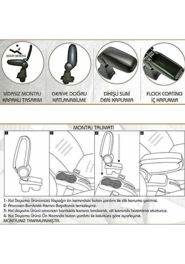 Skoda Rapid 2012 2013 2014 2015 2016 2017 Uyumlu Araca Özel Kolçak Kol Dayama Orta Konsol