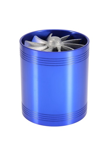 Ximistore9 Araç İçin Çift Lüftü Turbofan Mavi - Güç Artırıcı, Yakıt Tasarrufu, Alüminyum Gövde