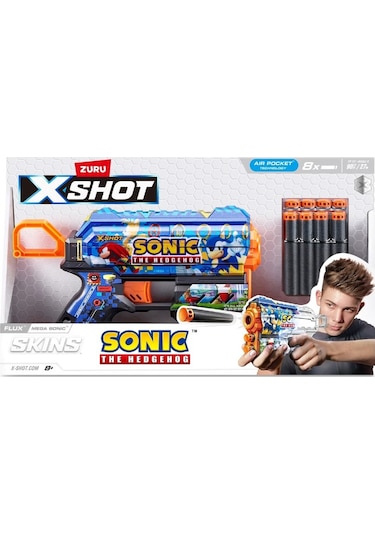 X-shot Skins Flux Sonic The Hedgehog 8 Mermili Sünger Dart Atan Silah 21 Cm Sonic Team