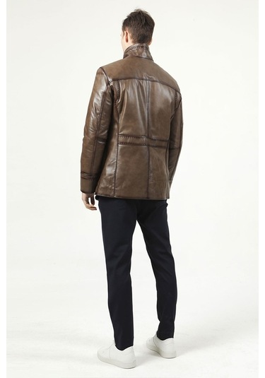 Dericlub E-992 Gerçek Deri Erkek Kaban-Vizon