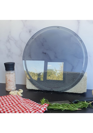 Kanallı Cam Kesme Tablası | Füme Cam  | Çap32cm