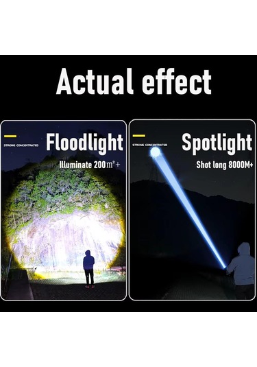 Valkyrie Şarjlı 15w Led 7 Işık Modu Çakarlı Zoom Özellikli Dijital Güç Göstergeli Uzun Pil Ömrü Siyah