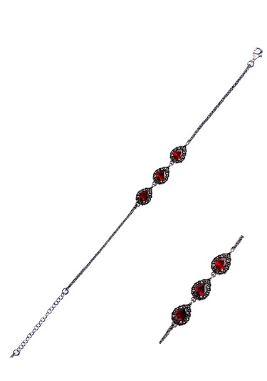 925 Ayar Gümüş Vintage Üçlü Tasarım Damla Kesim Su Yolu Kadın Bileklik Doğum Günü Hediye Gümüş