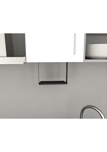 Aju Baharatlık Baharat Rafı, Mutfak Banyo Düzenleyici, Dolap Altı Monte Raf, Mutfak Rafı, Metal Raflık Siyah