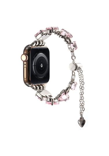 iOs Watch Uyumlu  42mm Zore Krd-115 Renkli Taş Tasarımlı Kordon-colorful