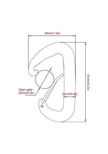 Pazly Skycity 6'lı 7075 Alüminyum Dağcılık Tokası - Hızlı Asma Hamak Kancası, Gümüş Gümüş, Kilitsiz, Dağ Yürüyüşü İçin Gümüş