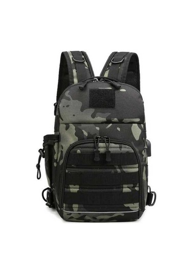 Createtech Kamuflaj Omuz Çantası - Şarjlı, Göğüs, Binicilik, Balıkçılık, Unisex Çok Renkli