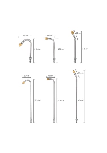 Konesam Yüksek Basınçlı Araç Yıkama Nozulu - 3 Açılı Uzun Uçlu Paslanmaz Çelik