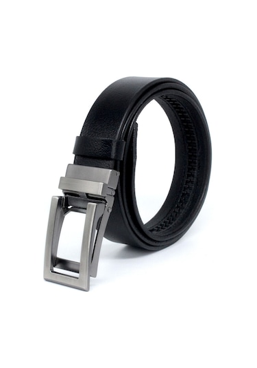 Manda Derisi Otomatik Tokalı Deliksiz Erkek Kemeri - Otomatik Kemer Siyah