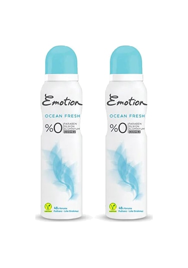 Emotion Ocean Fresh Pudrasız Kadın Sprey Deodorant 2 x 150 ML