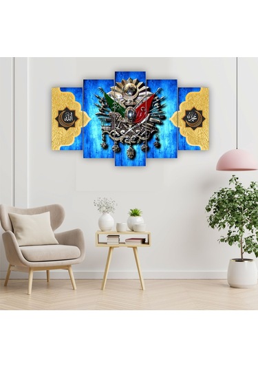 Osmanlı Tuğrası. 5 Li Tablo 60x90 Mdf