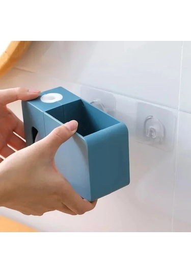 Trendooze Gaojunshop01 Koyu Mavi Hijyenik Diş Macunu Dispanseri Ve Askılık Koyu Mavi