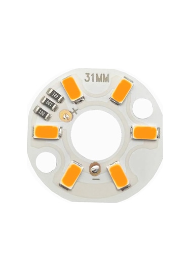 5730 5V 3W 31mm Sarı Led Modül Aluminyum Pcb 6 Led Lamba Işık