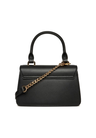 Kadın Capra Altın Renk Logolu Zincir Askılı El Çantası - Siyah Nero